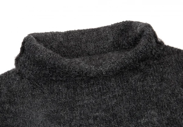 ジジリGIGLI モヘアハイネックフレアニットセーター チャコール38 K-104878_005