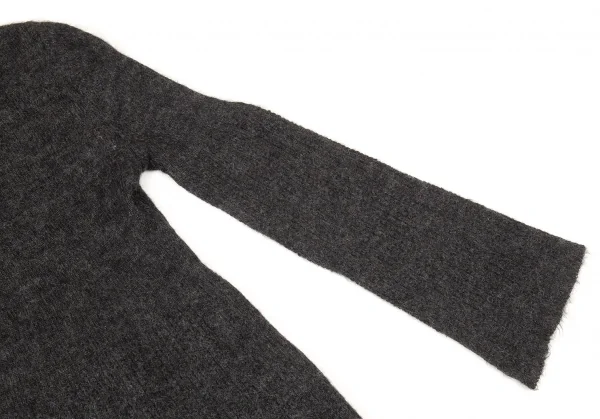 ジジリGIGLI モヘアハイネックフレアニットセーター チャコール38 K-104878_006