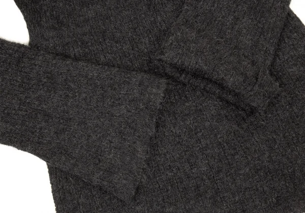 ジジリGIGLI モヘアハイネックフレアニットセーター チャコール38 K-104878_007