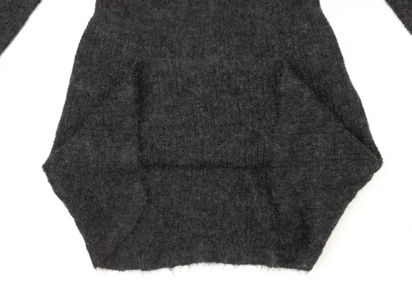 ジジリGIGLI モヘアハイネックフレアニットセーター チャコール38 K-104878_009