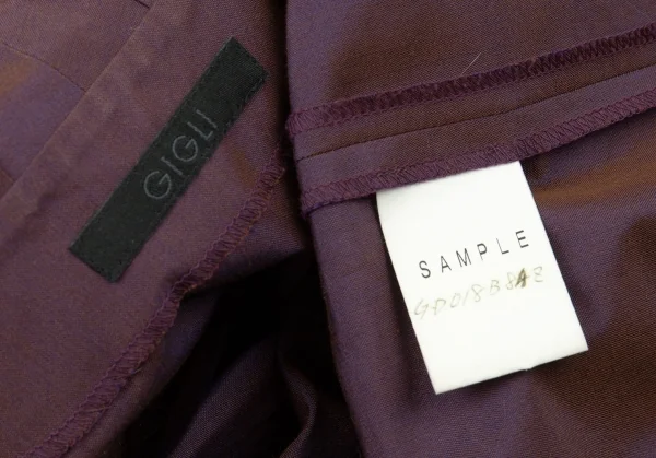 ジジリGIGLI 襟ボリュームデザイン長袖シャツ 玉虫パープルM位 K-104879_018