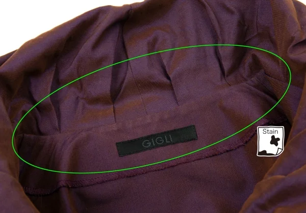 ジジリGIGLI 襟ボリュームデザイン長袖シャツ 玉虫パープルM位 K-104879_007