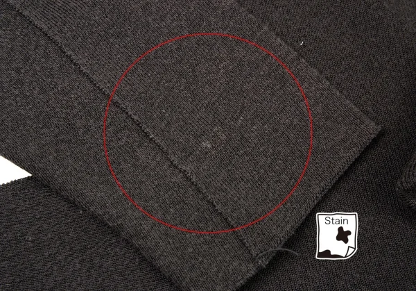 イッセイミヤケISSEY MIYAKE カッティングデザインリブニットトップス チャコールM位 K-104900_008