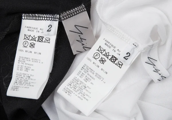 ヨウジヤマモト ファムYohji Yamamoto FEMME ナイロンストレッチレイヤードタンクトップ 黒白2 K-104918_013