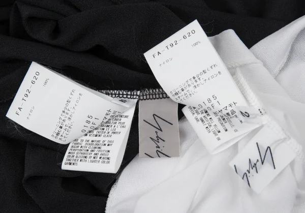 ヨウジヤマモト ファムYohji Yamamoto FEMME ナイロンストレッチレイヤードタンクトップ 黒白2 K-104918_014