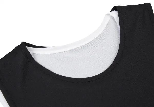 ヨウジヤマモト ファムYohji Yamamoto FEMME ナイロンストレッチレイヤードタンクトップ 黒白2 K-104918_005