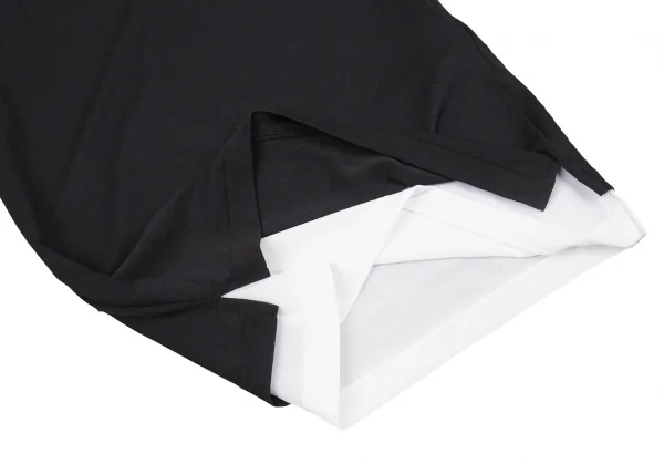 ヨウジヤマモト ファムYohji Yamamoto FEMME ナイロンストレッチレイヤードタンクトップ 黒白2 K-104918_008