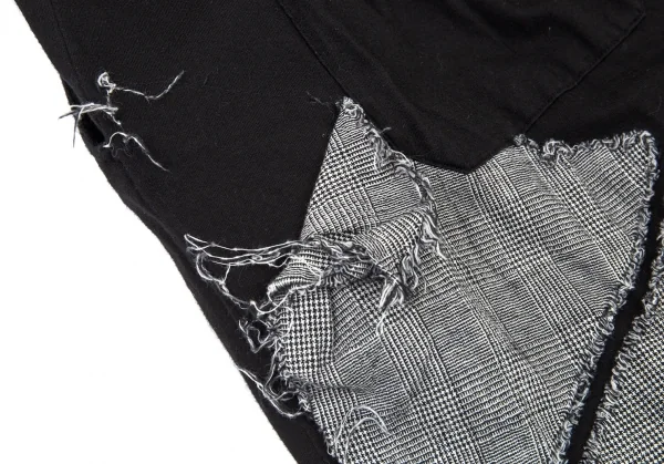 サイトs'yte グレンチェック生地貼り付けバルーンパンツ 黒3 K-104922_016