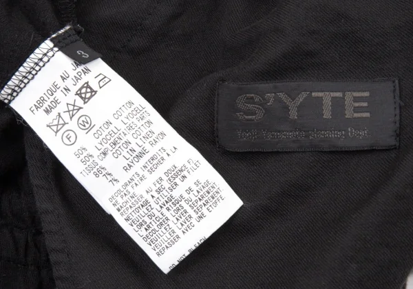 サイトs'yte グレンチェック生地貼り付けバルーンパンツ 黒3 K-104922_019