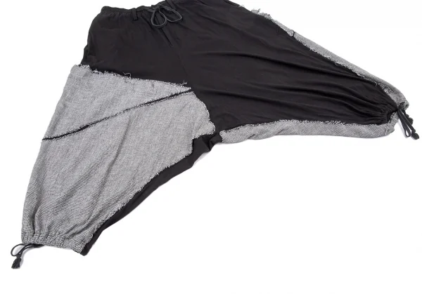 サイトs'yte グレンチェック生地貼り付けバルーンパンツ 黒3 K-104922_008