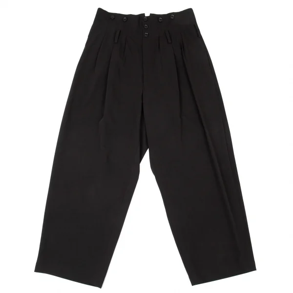 サイトs'yte ポリレーヨンストレッチギャバハイウエストサスペンダーボタンパンツ 黒3 K-104928_001