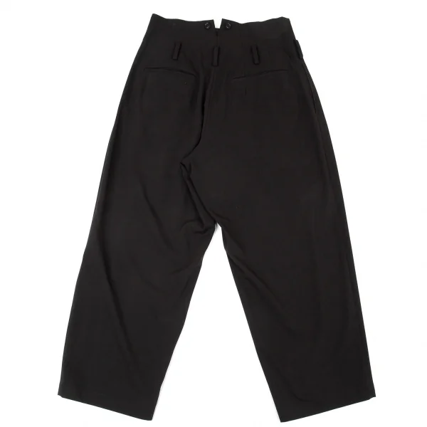 サイトs'yte ポリレーヨンストレッチギャバハイウエストサスペンダーボタンパンツ 黒3 K-104928_009