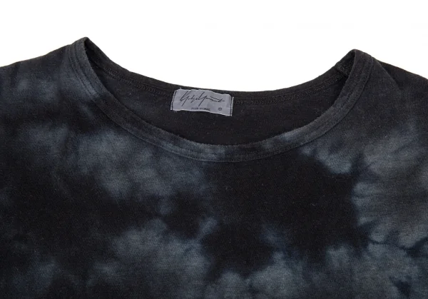 ヨウジヤマモト プールオムYohji Yamamoto POUR HOMME メッセージプリント籠染めTシャツ 黒紺3 K-104933_002