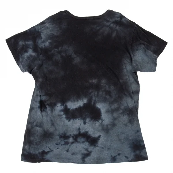ヨウジヤマモト プールオムYohji Yamamoto POUR HOMME メッセージプリント籠染めTシャツ 黒紺3 K-104933_008