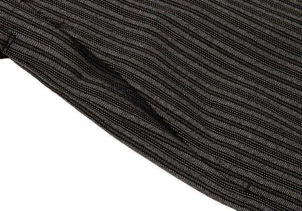 ローブドシャンブル コムデギャルソンrobe de chambre COMME des GARCONS ウールストライプワイドパンツ グレー黒L K-104949_005