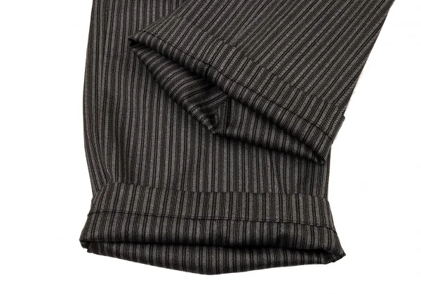 ローブドシャンブル コムデギャルソンrobe de chambre COMME des GARCONS ウールストライプワイドパンツ グレー黒L K-104949_007