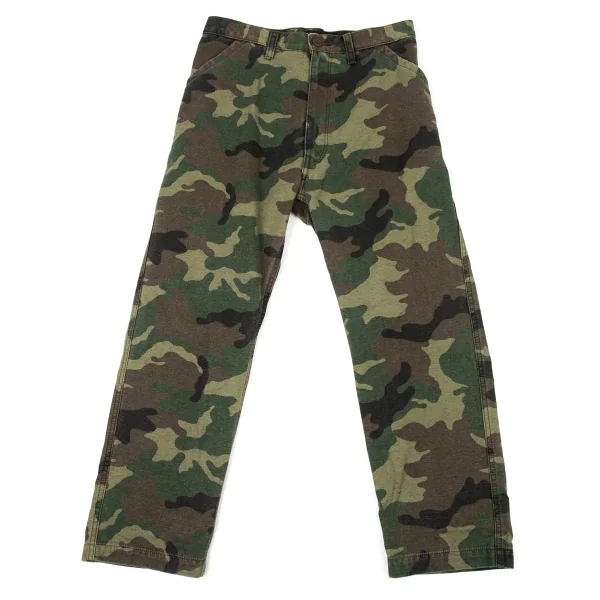 ジュンヤワタナベ コムデギャルソンJUNYA WATANABE COMME des GARCONS シンチバックカモフラストレートパンツ 緑茶黒XS K-104951_001