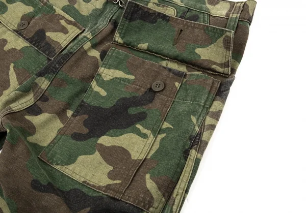 ジュンヤワタナベ コムデギャルソンJUNYA WATANABE COMME des GARCONS シンチバックカモフラストレートパンツ 緑茶黒XS K-104951_011