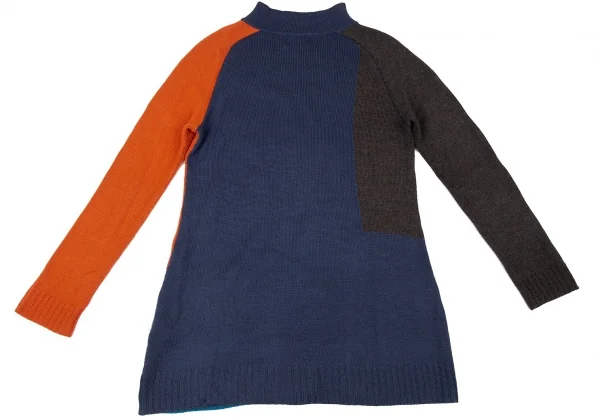 ヒロココシノ トランクHIROKO KOSHINO TRUNK ウールアクリルパネルボートネックニットセーター マルチ38 K-104974_013