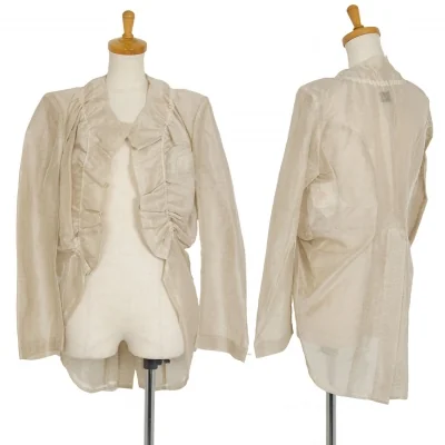 コムデギャルソンCOMME des GARCONSリネンボタンレス光沢モーニングジャケット