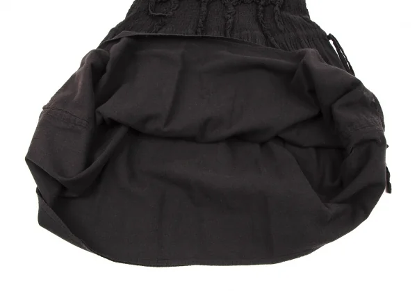 イッセイミヤケ ミーISSEY MIYAKE me コットンカリフラワーフロントボックス装飾ノースリーブワンピース 黒F K-105039_011