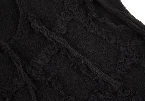 イッセイミヤケ ミーISSEY MIYAKE me コットンカリフラワーフロントボックス装飾ノースリーブワンピース 黒F K-105039_007