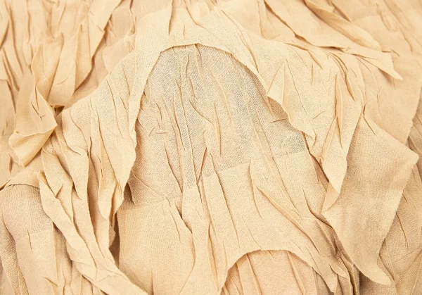 プリーツプリーズPLEATS PLEASE カッティングフリンジシースルードルマンカットソー ベージュ3 K-105052_010