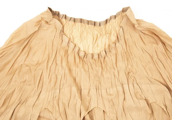 プリーツプリーズPLEATS PLEASE カッティングフリンジシースルードルマンカットソー ベージュ3 K-105052_003