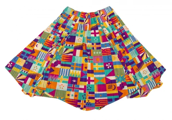 プリーツプリーズPLEATS PLEASE プリーツフラッグプリントフレアスカート マルチ5 K-105075_009