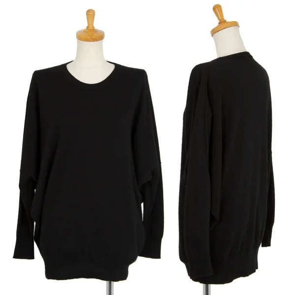 ズッカzucca カシミヤ混ウールシルクモモンガニット 黒M K-105104_001