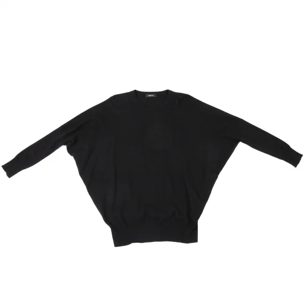 ズッカzucca カシミヤ混ウールシルクモモンガニット 黒M K-105104_002