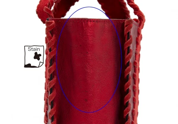 トリココムデギャルソンtricot COMME des GARCONS フォイルレザー巻きかがりトートバッグ 赤 K-105110_004