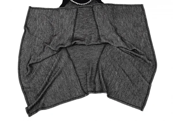 ヒロコビスHIROKO BIS ウールアセテートリブニット切替ノースリーブフレアワンピース 黒9 K-105115_006