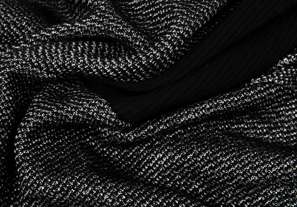 ヒロコビスHIROKO BIS ウールアセテートリブニット切替ノースリーブフレアワンピース 黒9 K-105115_009