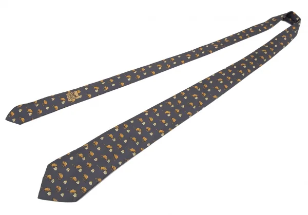 エルメスHERMES ネズミチーズ柄シルクネクタイ ブルーグレー K-105130_002