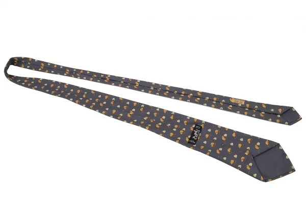 エルメスHERMES ネズミチーズ柄シルクネクタイ ブルーグレー K-105130_005