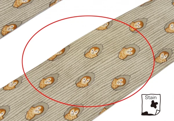 エルメスHERMES シルクフクロウネクタイ グレージュ K-105131_005