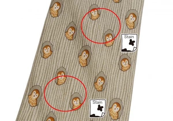 エルメスHERMES シルクフクロウネクタイ グレージュ K-105131_008