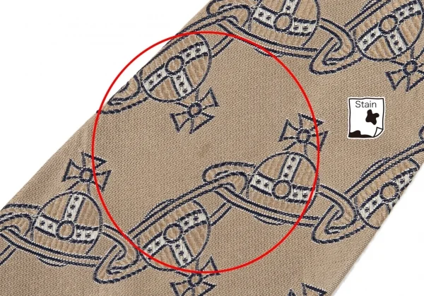 ヴィヴィアンウエストウッドVivienne Westwood シルク斜行ラインオーブネクタイ ベージュ K-105132_004