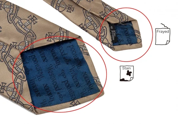 ヴィヴィアンウエストウッドVivienne Westwood シルク斜行ラインオーブネクタイ ベージュ K-105132_008