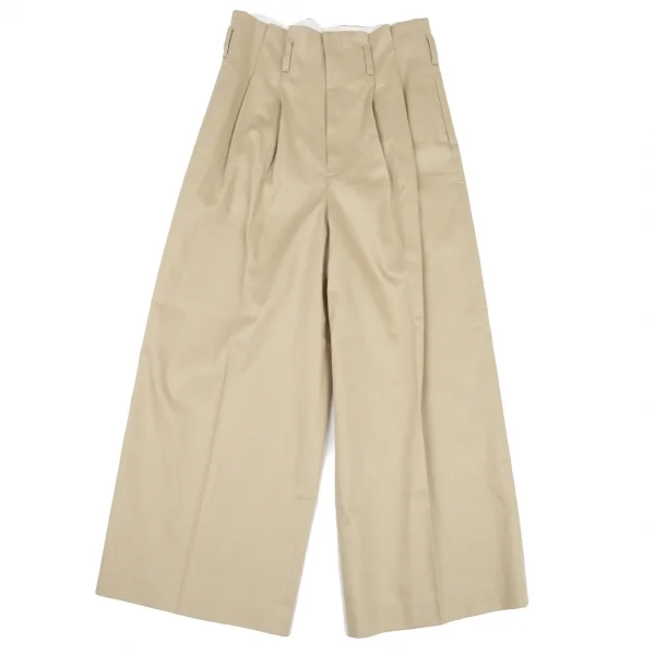 アバハウスドゥヴィネットAbahouse Devinette タックデザインワイドチノパンツ ベージュ2 K-105182_001