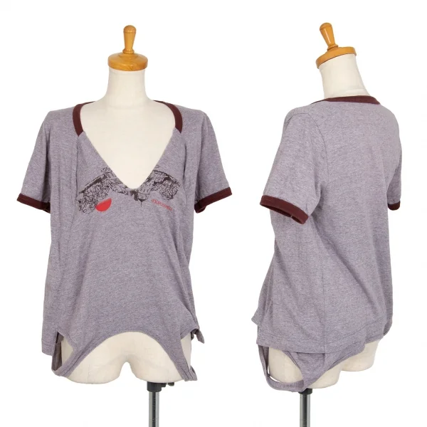 トーガ アーカイブスTOGA ARCHIVES タンクトップドッキングリンガーTシャツ 紫M K-105189_001