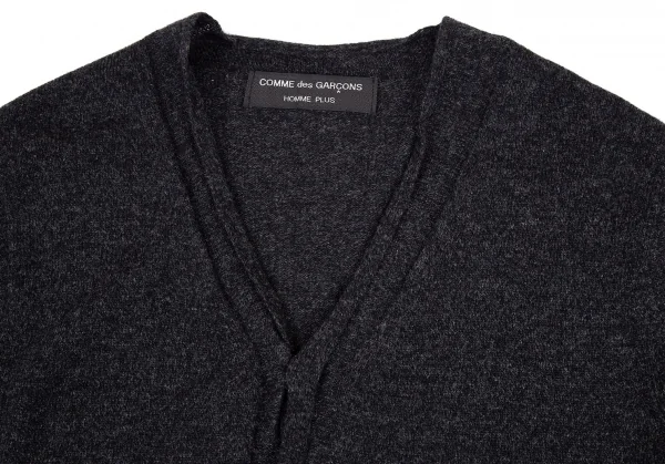 コムデギャルソン オムプリュスCOMME des GARCONS HOMME PLUS ウールナイロンビッグボタンカーディガン チャコールM位 K-105196_002