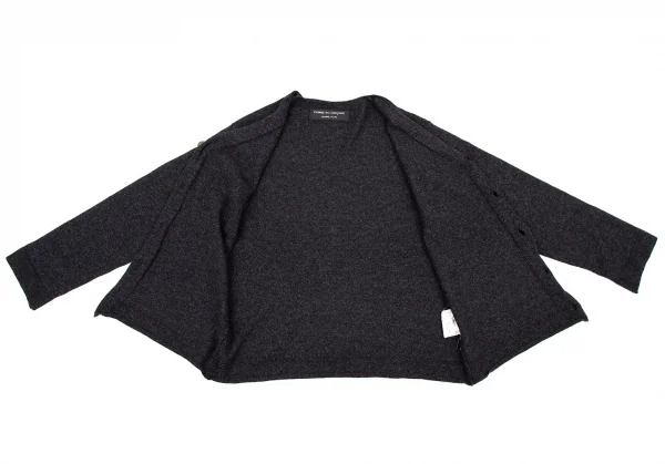 コムデギャルソン オムプリュスCOMME des GARCONS HOMME PLUS ウールナイロンビッグボタンカーディガン チャコールM位 K-105196_007