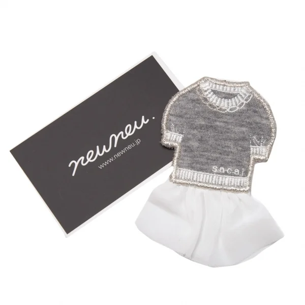 サカイsacai ドレスデザインアートピース グレー白Free K-105198_001