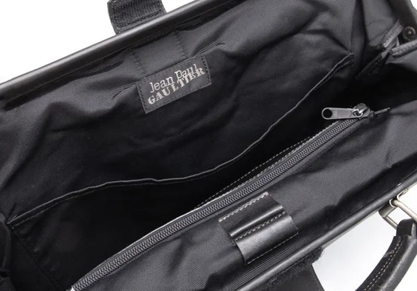 ジャンポールゴルチエ オムJean Paul GAULTIER HOMME がま口コーティングドクターバッグ 黒 K-105199_017