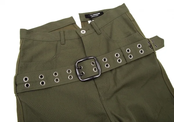 新品!ジュンヤワタナベ コムデギャルソンJUNYA WATANABE COMME des GARCONS 前後バイカラー切替ベルトサルエルパンツ カーキS K-105210_003