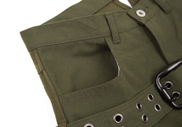 新品!ジュンヤワタナベ コムデギャルソンJUNYA WATANABE COMME des GARCONS 前後バイカラー切替ベルトサルエルパンツ カーキS K-105210_004