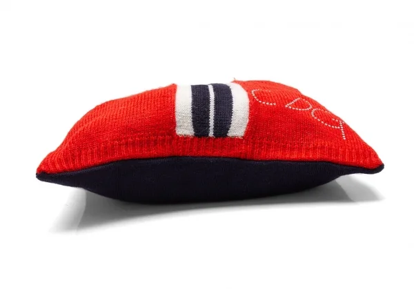 新品!コムデギャルソンCOMME des GARCONS スワロフスキー装飾ラインニットリメイクショルダーバッグ オレンジ紺 K-105236_009