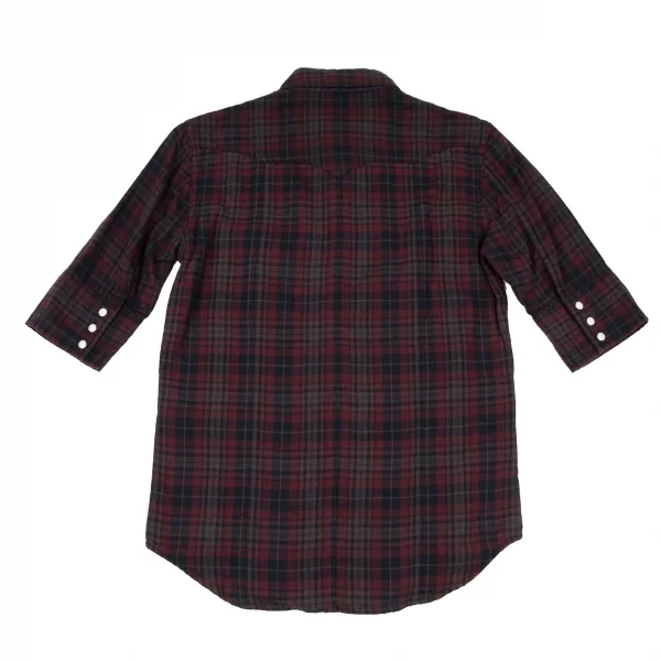 エーケーエム×ラングラーAKM×Wrangler ウエスタンチェック半袖シャツ グレーエンジS K-105247_011